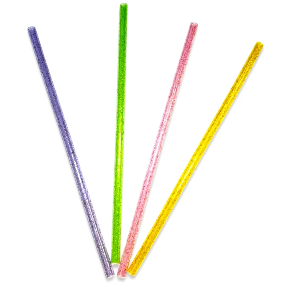 ♥️ 4 for $25 ♥️ #B New Reusable 4pcs Sparkling Glitter Rainbow Straw Set